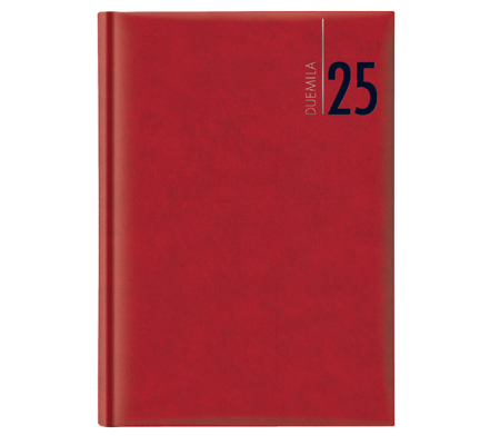 Agenda giornaliera 2025 - copertina in carta imbottita - 17 x 24 cm - rosso - No Brand - 9111XMT08 - 8008842571971 - DMwebShop