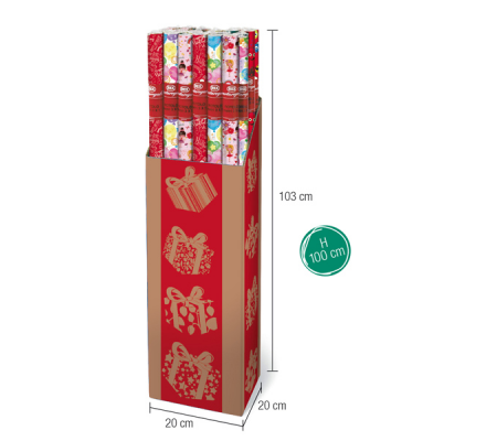 Rotolo carta regalo natale - 3 x 1 mt - fantasia bambini - colori assortiti - Rex Sadoch - R3M01NT2 - 8006715059731 - DMwebShop