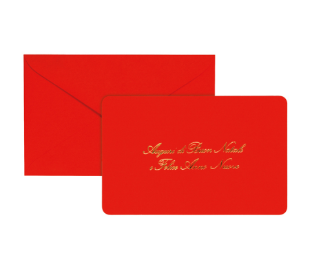 Biglietto natale con busta - 9 x 14 cm - stampa oro - rosso - Rex Sadoch - 2107 - 8004999021079 - DMwebShop