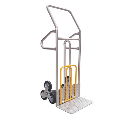 Carrello saliscale - 50 x 40 x 132 cm - max 280 kg - acciaio - grigio-giallo - Tecnotelai - C059 - 8012539002457 - DMwebShop