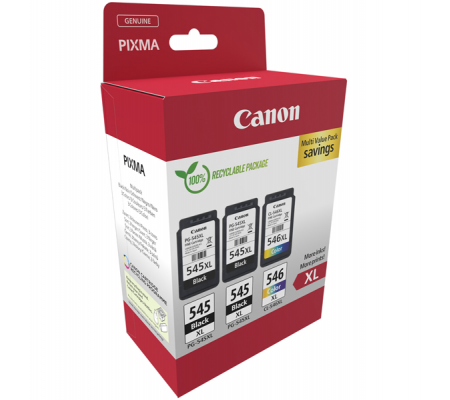 Multipack Cartucce Originale - PG-545XL - CL-546XL - Confezione 3 cartucce - Canon - 8286B013 - 8714574680026 - DMwebShop