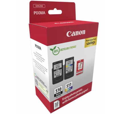 Cartuccia Ink PG-510-CL-511 - con confezione Fogli - Canon - 2970B017 - 8714574679648 - DMwebShop