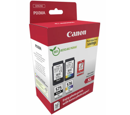 Multipack Cartucce Originale - PG-575XL - CL-576XL - con confezione fogli - Canon - 5437C006 - DMwebShop