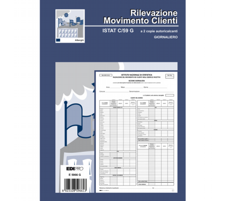 Blocco modello Istat C59 giornaliero - 50 fogli 2 copie autoricalcanti - 31 x 21 cm - Edipro - E5966G - 8023328596613 - DMwebShop