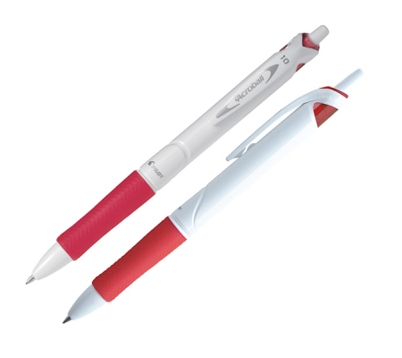 Penna a sfera a scatto Acroball Pure White Begreen - punta 1 mm - rosso - conf. 10 pezzi - Pilot - 011295 - 4902505479229 - DMwebShop