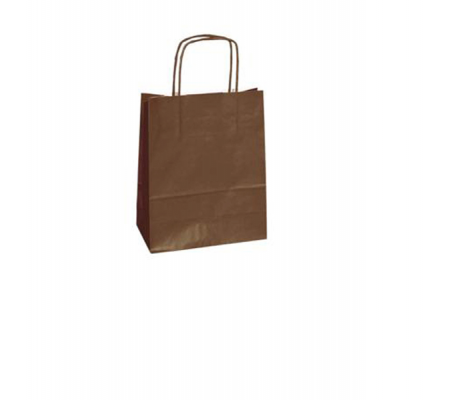 Shopper in carta maniglie cordino - 14 x 9 x 20 cm - marrone - conf. 25 sacchetti - Mainetti Bags - 079849 -  - DMwebShop