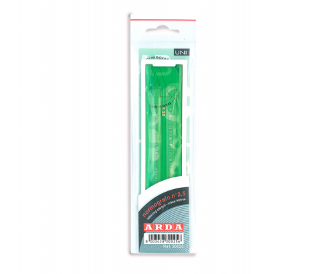 Normografo lettere e cifre Uni - 7 mm - verde - Arda - 3007 - 8003438030078 - DMwebShop