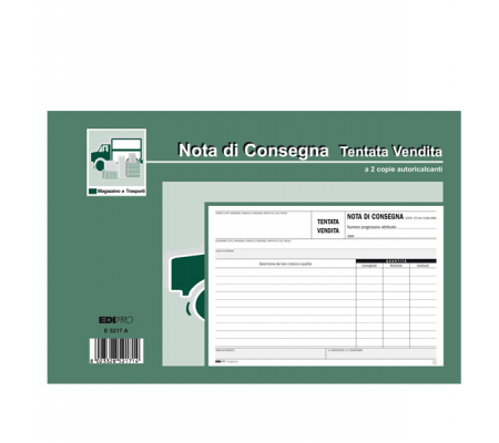 Blocco nota consegna tentata vendita - 50-50 fogli autoricalcanti - 15 x 23 cm - Edipro - E5217A - 8023328521714 - DMwebShop