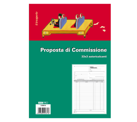 Blocco copia commissioni - 33 fogli 3 copie autoricalcanti - 29,7 x 21 cm - Edipro - E5237A - 8023328523718 - DMwebShop