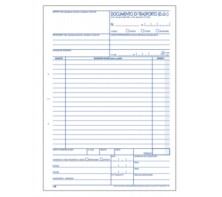 Blocco DDT - 225 x 297 mm - 50 x 3 copie - BM - 0100237 - 8008234002373 - DMwebShop