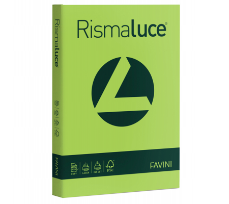 Carta Rismaluce - A4 - 200 gr - verde pistacchio 54 - conf. 125 fogli - Favini - A67M104 - 8007057617146 - DMwebShop