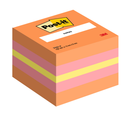 Blocco foglietti Minicubo - 51 x 51 mm - melone neon, arancio acceso, rosa guava - 400 fogli - Post-it - 7100172395 - 4001895853821 - DMwebShop