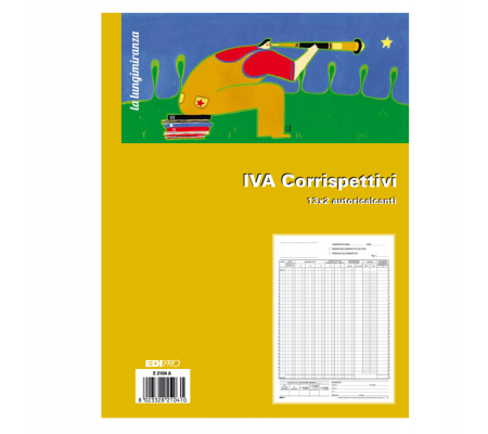 Registro prima nota Iva corrispettivi - 13/13 fogli autoautoricalcanti - 29,7 x 23 cm - Edipro - E2104A - 8023328210410 - DMwebShop