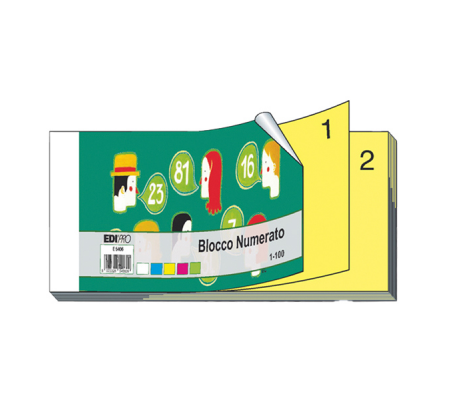 Blocco numerato 1-100 - colori assortiti - 13 x 6 cm - Edipro - E5406NEW - 8023328540609 - DMwebShop