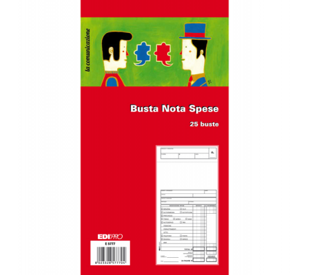 Blocco buste nota spese - 28 x 15 cm - conf. 25 buste - Edipro - E5777 - 8023328577704 - DMwebShop