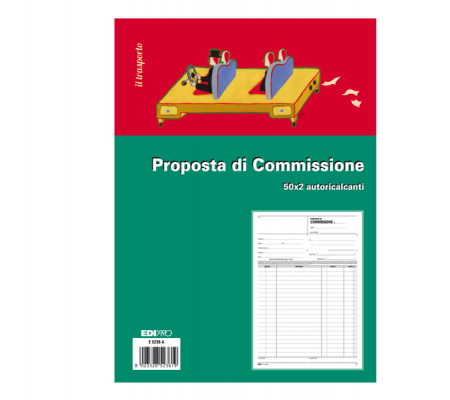 Blocco copia commissioni - 50 fogli 2 copie autoricalcanti - 29,7 x 21 cm - Edipro - E5236A - 8023328523619 - DMwebShop