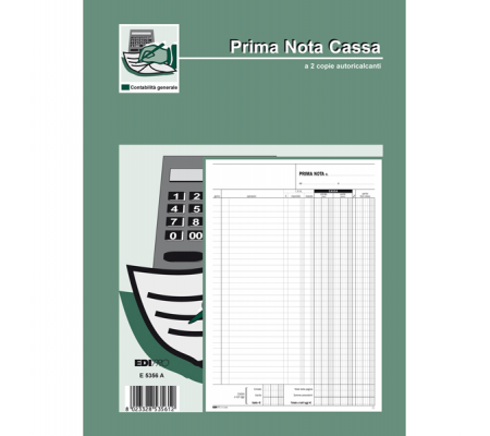 Blocco prima nota cassa entrate-uscite-Iva - 50-50 fogli autoricalcanti - 31 x 21 cm - Edipro - E5356A - 8023328535612 - DMwebShop