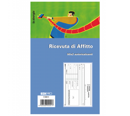 Blocco ricevute d'affitto - 50-50 fogli autoricalcanti - 9,9 x 17 cm - 50 fogli - Edipro - E5504C - 8023328550417 - DMwebShop