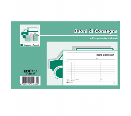 Blocco buoni di consegna - 50-50 fogli autoricalcanti - 10 x 17 cm - Edipro - E5196C - 8023328519612 - DMwebShop