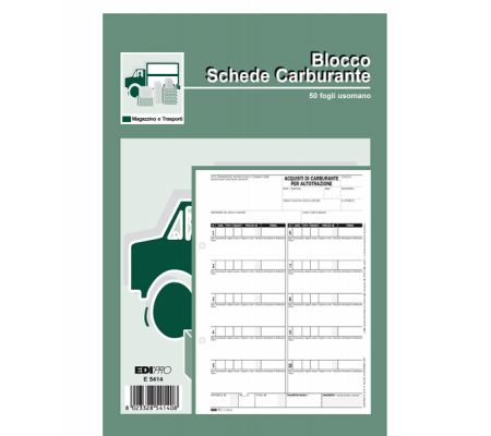 Blocco prelievo carburante - 23 x 14,8 cm - 50 fogli - Edipro - E5414 - 8023328541408 - DMwebShop