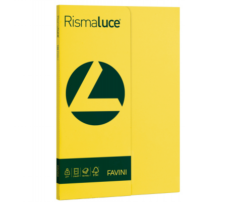 Carta Rismaluce Small - A4 - 90 gr - giallo sole 53 - conf. 100 fogli - Favini - A69B144 - 8007057615104 - DMwebShop
