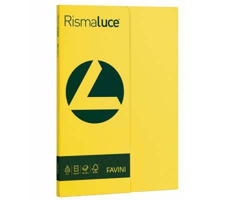 Carta Rismaluce Small - A4 - 200 gr - giallo sole 53 - conf. 50 fogli - Favini - A69B544 - 8007057615203 - DMwebShop
