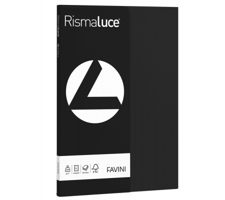 Carta Rismaluce Small - A4 - 200 gr - nero 63 - conf. 50 fogli - Favini - A69A544 - 8007057615296 - DMwebShop