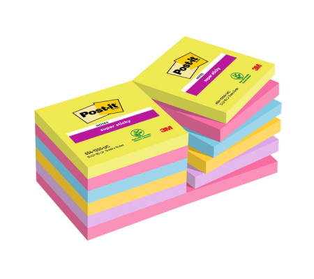 Blocco foglietti Super Sticky - colori Ultra - 76 x 76 mm - 90 fogli - Post-it - 7100290156 - 4064035065683 - DMwebShop