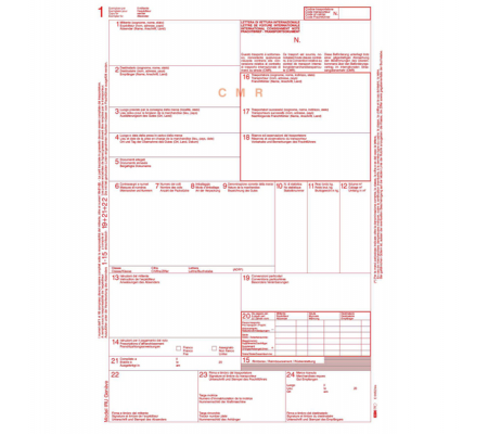 Modello C.M.R. lettera vettura internazionale - 5 copie autoautoricalcanti - 12'' x 24 cm - 100 fogli - Edipro - E0052BIS - 8023328005214 - DMwebShop