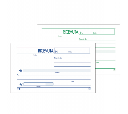 Blocco ricevute generiche - 2 copie autoricalcanti - 10 x 17 cm - 50 fogli - conf. 5 pezzi - BM - 0100145 - 8008234001451 - DMwebShop