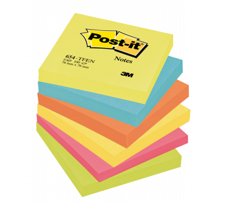 Blocco foglietti Colori Energy - colori assortiti - 76 x 76 mm - 72 gr - 100 fogli - Post-it 7100183441 - 7100296019 - 4064035083663 - DMwebShop