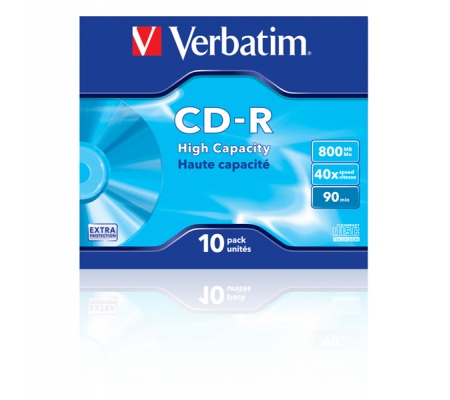 Scatola 10 CD-R Data Life Jewel Case serigrafato - 1X-40X - 800Mb - Verbatim - 43428 - 023942434283 - DMwebShop