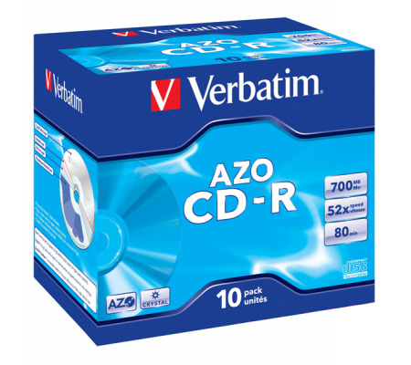 Scatola 10 CD-R DataLife Plus - Jewel Case - 1X-52X - serigrafata crystal - 700Mb - Verbatim - 43327 - 023942433279 - DMwebShop