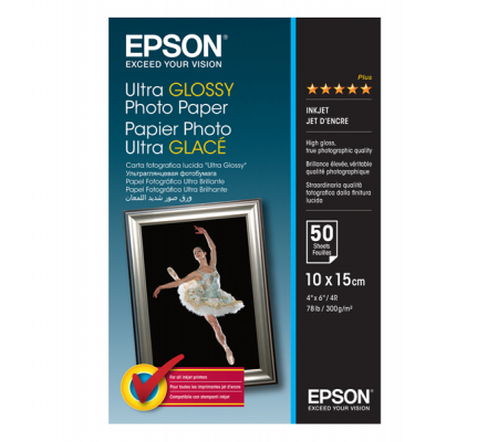 Carta Fotografica Ultra Glossy Photo Paper - 10 x 15 cm - 50 Fogli - Epson - C13S041943 - 010343855540 - DMwebShop