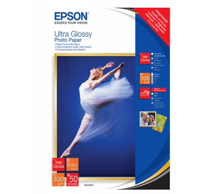 Carta Fotografica Ultra Glossy Photo Paper - 13 x 18 cm - 50 Fogli - Epson - C13S041944 - 010343855557 - DMwebShop