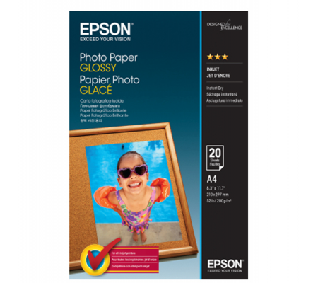 Carta Fotografica Photo Paper Glossy - A4 - 20 Fogli - Epson - C13S042538 - 8715946529431 - DMwebShop