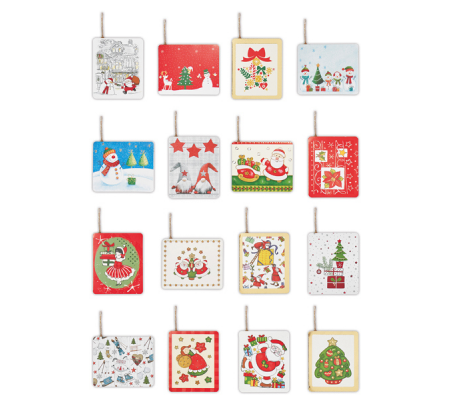 Segnapacco natale - con cordoncino - fantasie assortite - Rex Sadoch - 20554 -  - DMwebShop