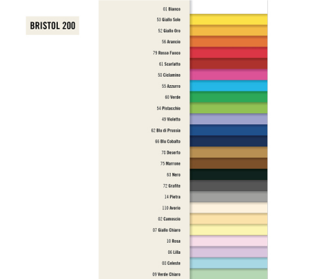 Cartoncino Bristol Color - 70 x 100 cm - 200 gr - avorio 110 - blister 10 fogli - Favini - A35Q0A1 - 8007057569117 - DMwebShop