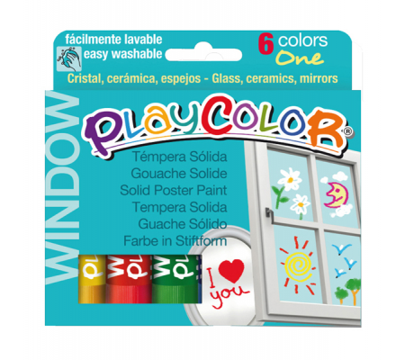 Window colors - 10 gr - colori per vetro - astuccio 6 colori brillanti - Instant - 02001 - 8414213020014 - DMwebShop