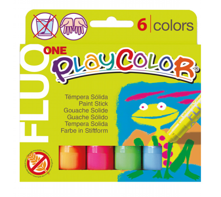 Tempera solida in stick Playcolor - 10 gr - colori fluo - astuccio 6 stick fluo - Instant - 10431 - 8414213104318 - DMwebShop