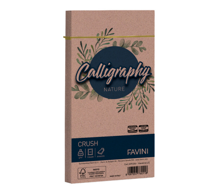 Busta Calligraphy Nature - 110 x 220 mm - 120 gr - mandorla - conf. 25 pezzi - Favini - A57C104 - A57C204 - 8007057760118 - DMwebShop