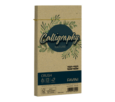 Busta Calligraphy Nature - 110 x 220 mm - 120 gr - verde oliva - conf. 25 pezzi - Favini - A57N104 - A57N204 - 8007057760101 - DMwebShop