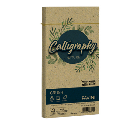 Busta Calligraphy Nature - 110 x 220 mm - 120 gr - verde oliva - conf. 25 pezzi - Favini - A57N204 - 8007057760101 - DMwebShop