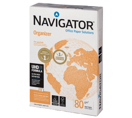 Carta Organizer - 2 fori - A4 - 80 gr - conf. 500 fogli - Navigator