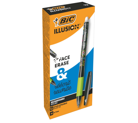 Penna sfera Gelocity Illusion - gel cancellabile - punta 0,7 mm - nero - conf. 12 pezzi - Bic - 943441 - 516523 - 3086123735415 - DMwebShop