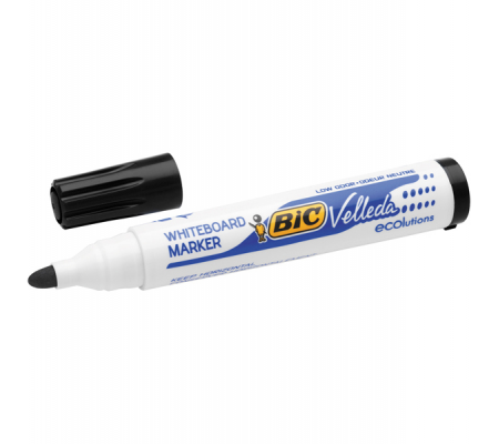 Pennarello per lavagne cancellabili - Whiteboard Marker - Velleda 1701 Recycled - punta tonda - 1,5 mm - nero - conf. 12 pezzi - Bic - 904937 - 3086129999613 - DMwebShop