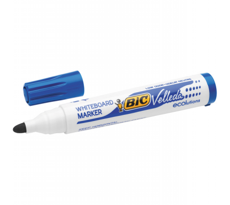 Pennarello per lavagne cancellabili - Whiteboard Marker - Velleda 1701 Recycled - punta tonda - 1,5 mm - blu - conf. 12 pezzi - Bic - 904938 - 3086129999620 - DMwebShop