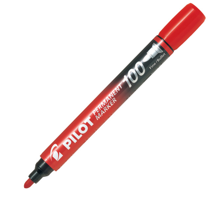 Marcatore permanente Markers 100 - punta tonda - 4,5 mm - rosso - conf. 12 pezzi - Pilot - 002707 - 4902505511103 - DMwebShop