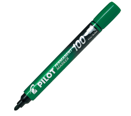 Marcatore Permanente Markers 100 - punta tonda - 4,5 mm - verde - conf. 12 pezzi - Pilot - 002708 - 4902505511127 - DMwebShop