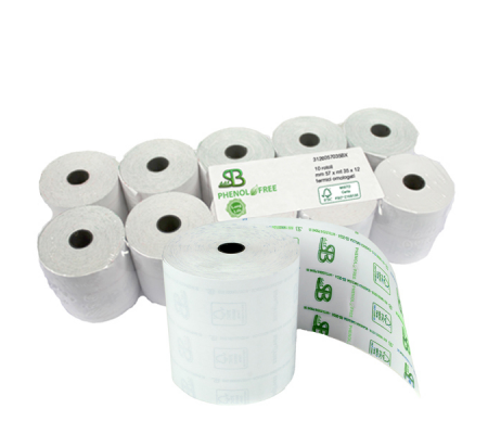 Rotolo per registratore cassa - lunga durata - 57,5 mm x 30 mt - Ø esterno 50 mm - anima 12 mm - carta termica - conf. 10 pezzi - Sabacart - 3166057530BX - 8024828702788 - DMwebShop